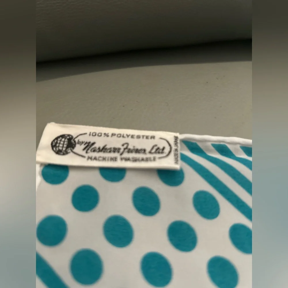 Teal Polka Dot and Stripe Scarf - Picture 2 of 5
